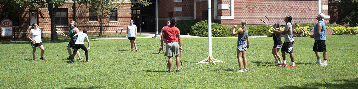 ECU students playing stickball.