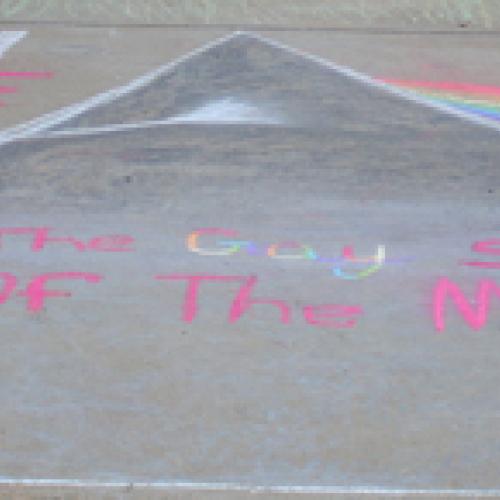 Homecoming Chalk Art and Banners