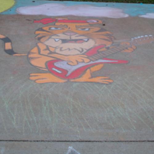 Homecoming Chalk Art and Banners