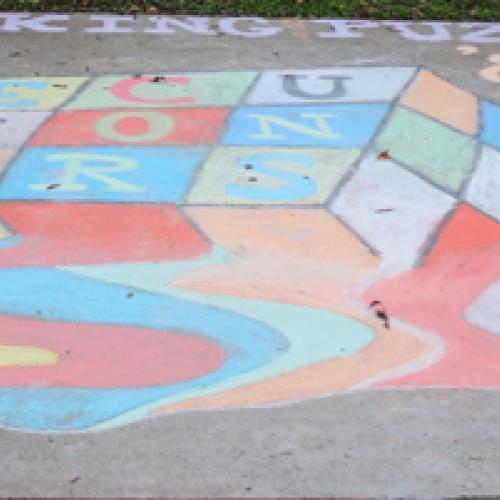 Homecoming Chalk Art and Banners