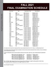 Finals Schedule